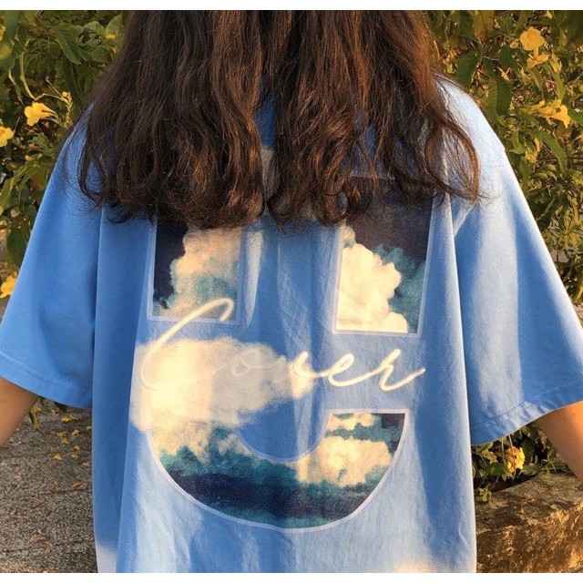 Áo thun loang tee UnCover xanh dương unisex tay lỡ form rộng vải cotton co giãn | Beway | BigBuy360 - bigbuy360.vn