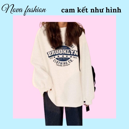  [xả kho] Áo sweater unisex BROOKLYN form rộng chất nỉ mềm | BigBuy360 - bigbuy360.vn