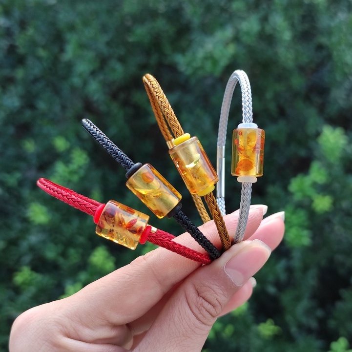 Vòng tay lu thống hô phách hoa tài lộc hanh thông, hợp mệnh, may mắn  - Tuệ Lâm