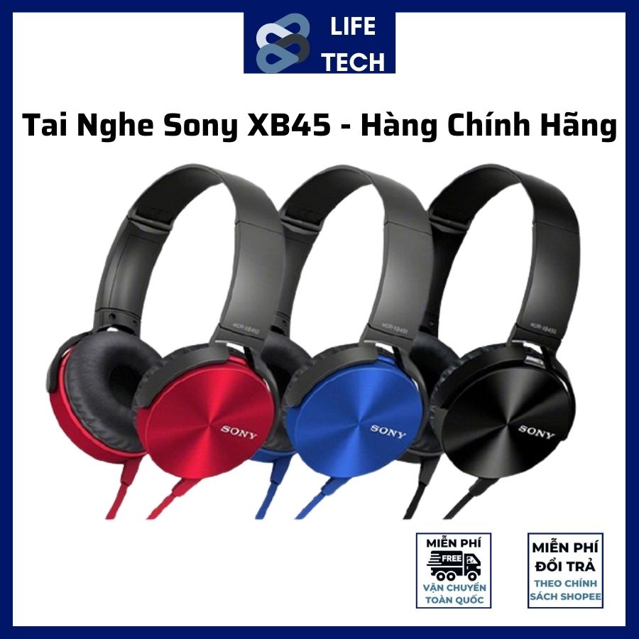 Tai Nghe Chụp Tai Sony XB450 có mic đàm thoại, nghe êm tai và có jack cắm 3.5mm