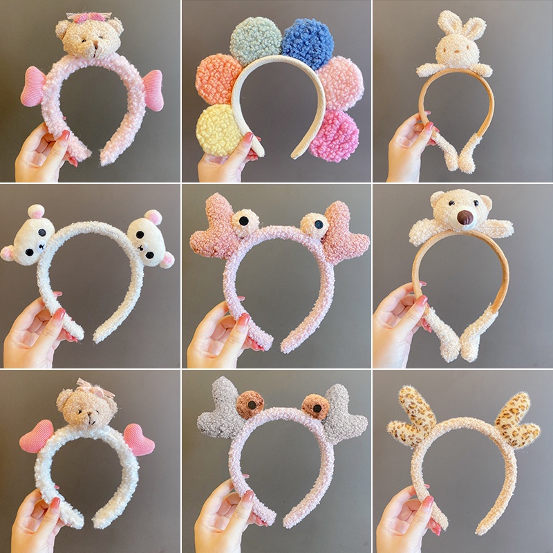 Băng Đô Cài Tóc Rửa Mặt Bằng Vải Bông Vui Nhộn Thời Trang Cho Nữ