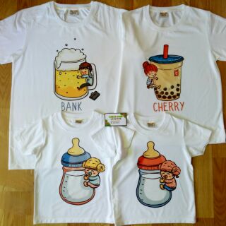 Áo Thun Gia Đình In Hình ChiBi Trà Sữa Siêu Dễ Thương Đủ Size In Tên Miễn Phí