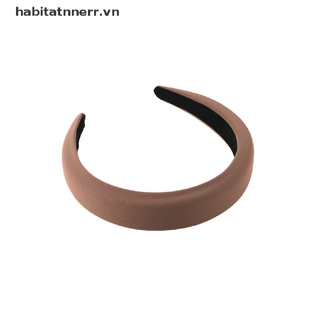 Băng đô cài tóc bản rộng màu trơn thời trang nữ