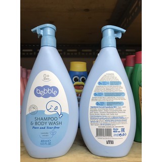 Sữa tắm gội cá heo Bebble 400ml Pháp cho bé từ 0m+