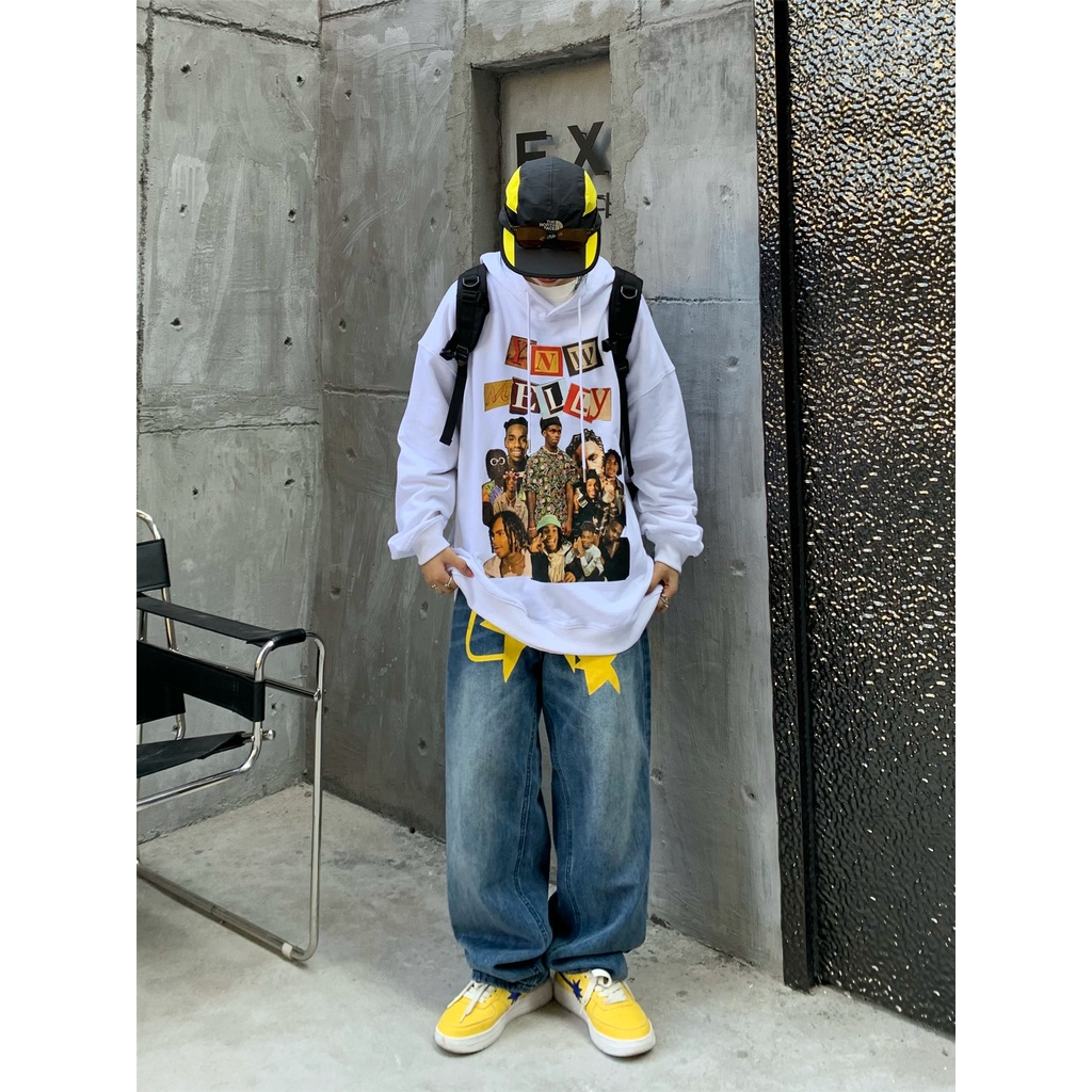 Thời Trang Áo Hoodie Tay Dài Dáng Rộng In Hình Nhân Vật Phong Cách Hip Hop Hàn Quốc | BigBuy360 - bigbuy360.vn