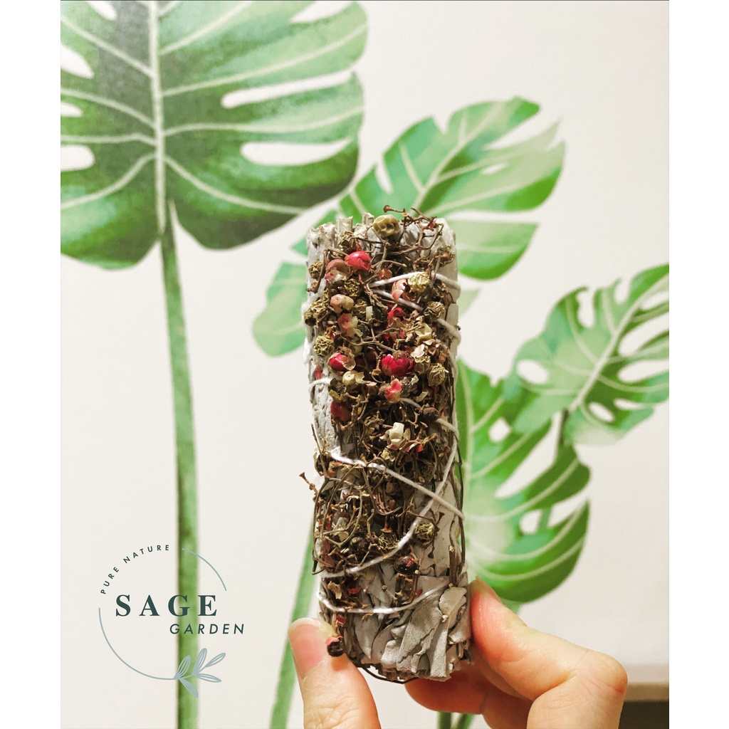 XÔ TRẮNG MIX TIÊU HỒNG (Xoa dịu và Cân bằng)_SAGE GARDEN