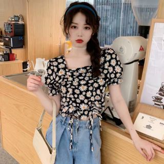 Áo hoa rút dây điệu đà