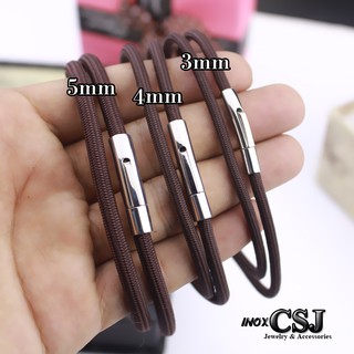  DÂY CHUYỀN DÙ THÁI  MÀU NÂU ĐEN KHÓA INOX CAO CẤP 
