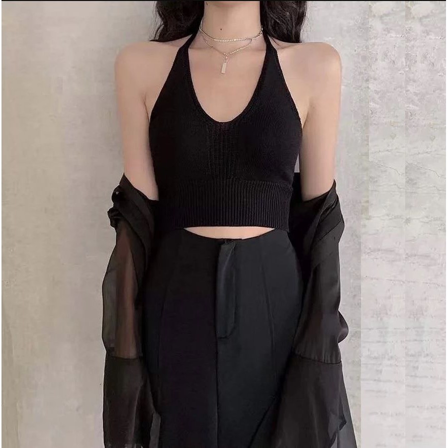 Áo cổ V buộc dây Áo croptop kiểu ôm Hàn quyến rũ dành cho nữ A03 | BigBuy360 - bigbuy360.vn