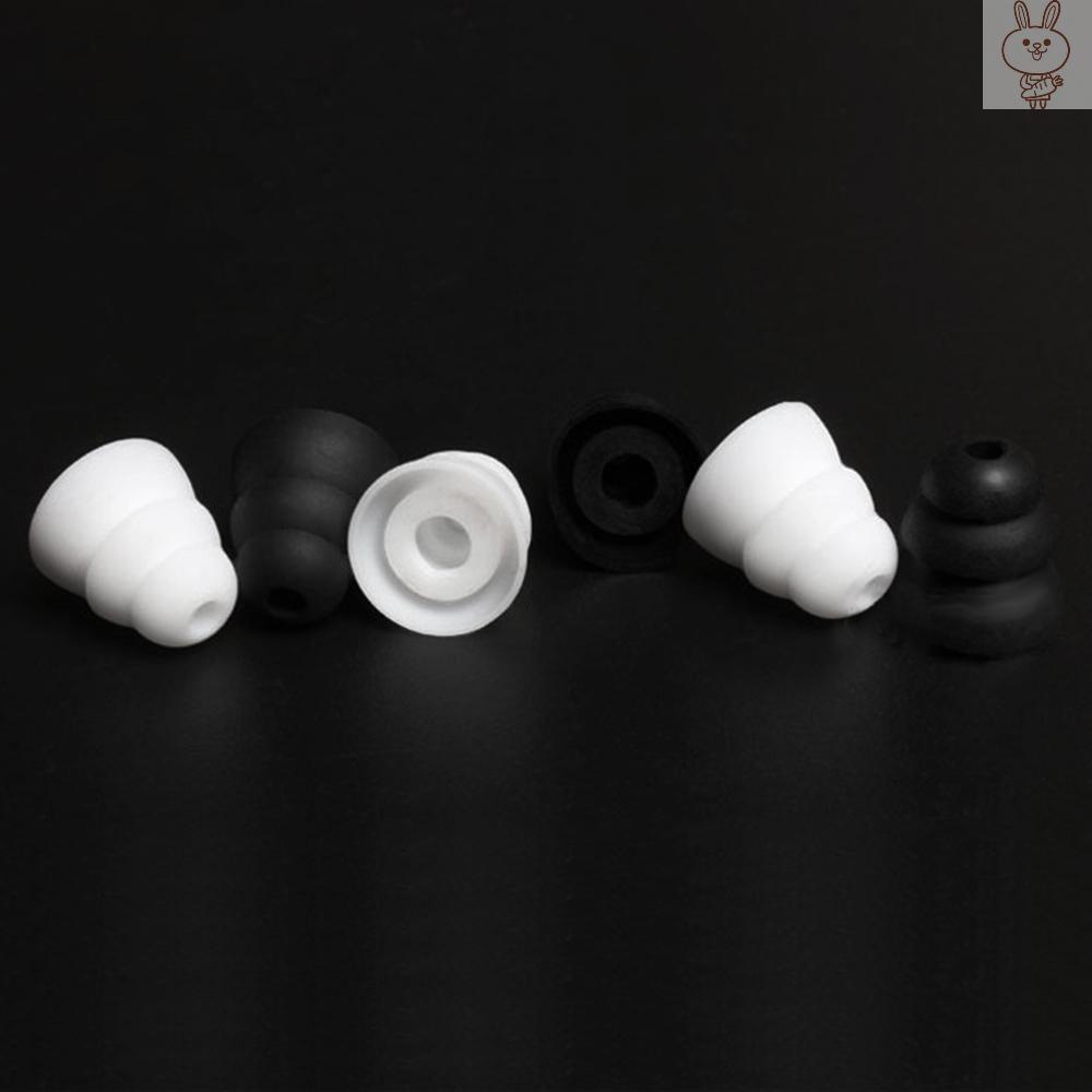 ol 3 Pairs 6 PCS Three Layer Silicone In-Ear Earphone Covers Cap Replacement Earbud Bud Tips Earbuds eartips Earplug Ear Pads Cushion Random Color & Size