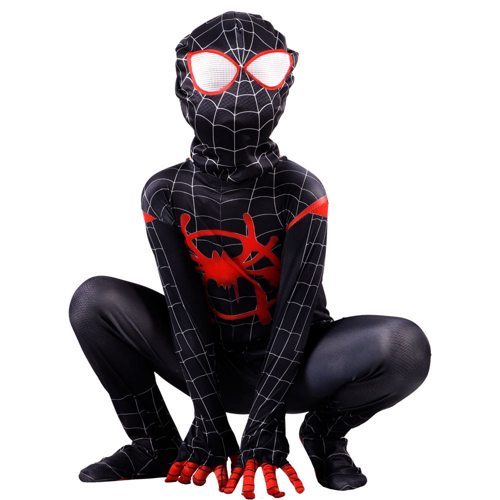 Supderhero Kids Costumes Spider-Man: Into The Spider-Verse Miles Morales Cosplay Costume for Kids