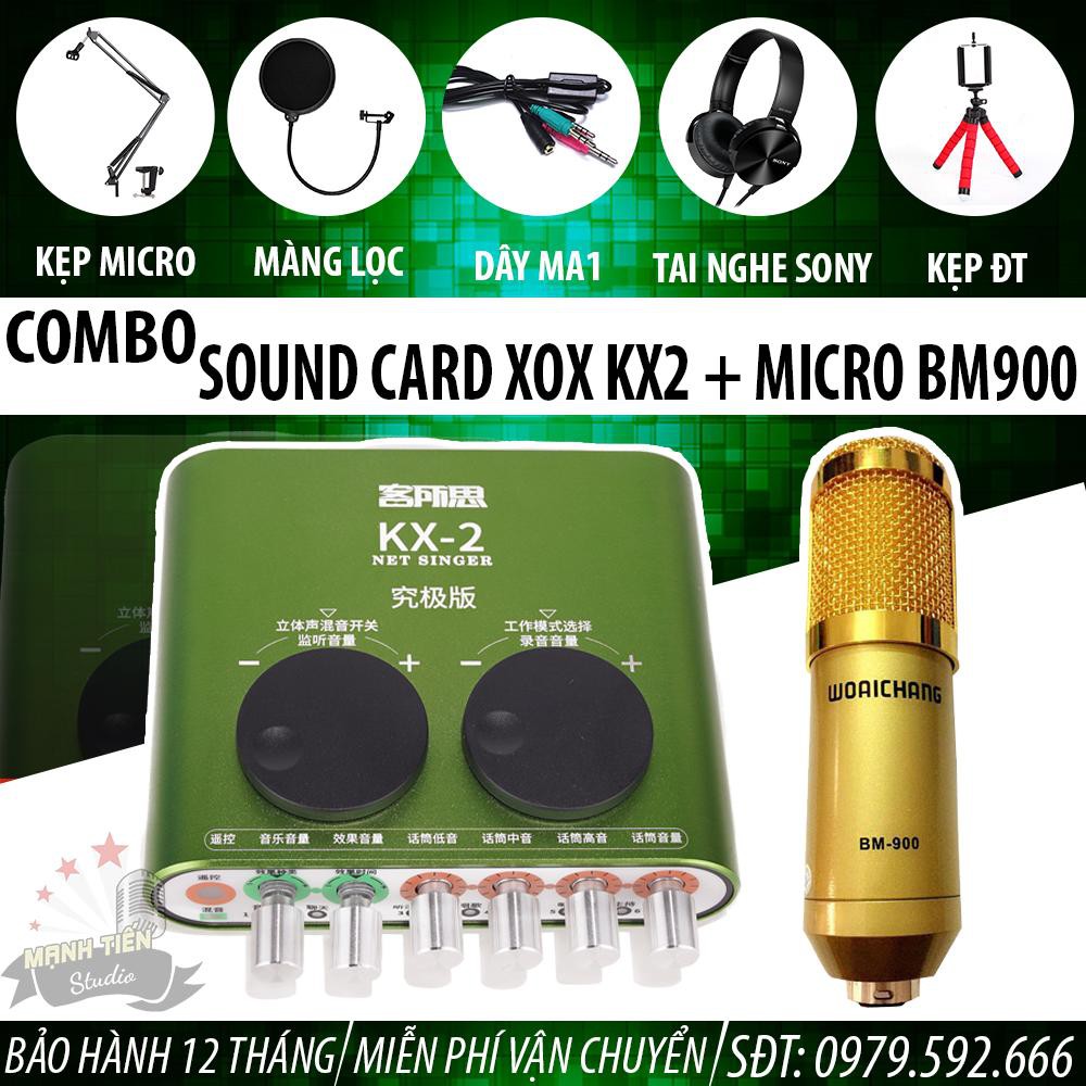 [Mã 33ELSALE hoàn 7% đơn 300K] Trọn Bộ Sound Card XOX KX2 Và Micro Thu Âm BM900