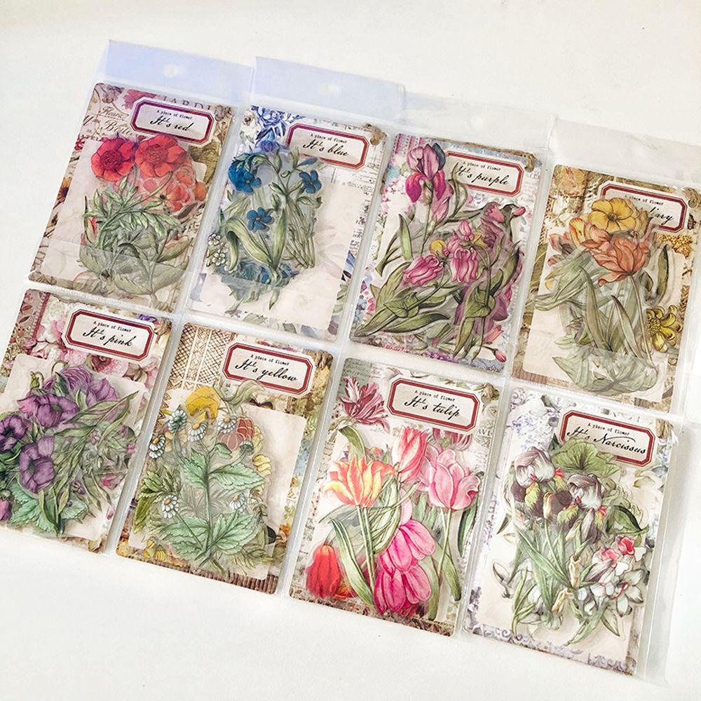 Miếng Dán PET Chống Thấm Nước Họa Tiết Hoa Trang Trí Sổ Tay DIY