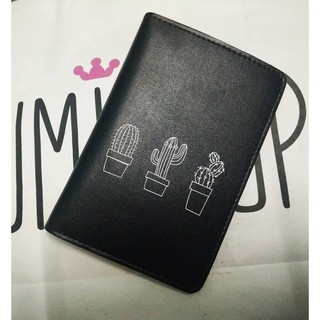 Bao da passport/hộ chiếu cao cấp in hình xương rồng nền đen - mã CT_PP_110