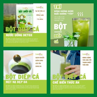 [SẢN PHẨM XANH] Bột Diếp Cá| Dấp Cá (Giấp Cá) Sấy Lạnh Dalahouse Nguyên Chất Hỗ Trợ Thanh Nhiệt- Detox.