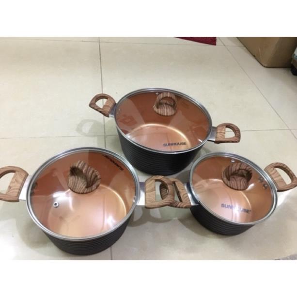 Bộ nồi ceramic đáy từ Sunhouse SHG2003MCA