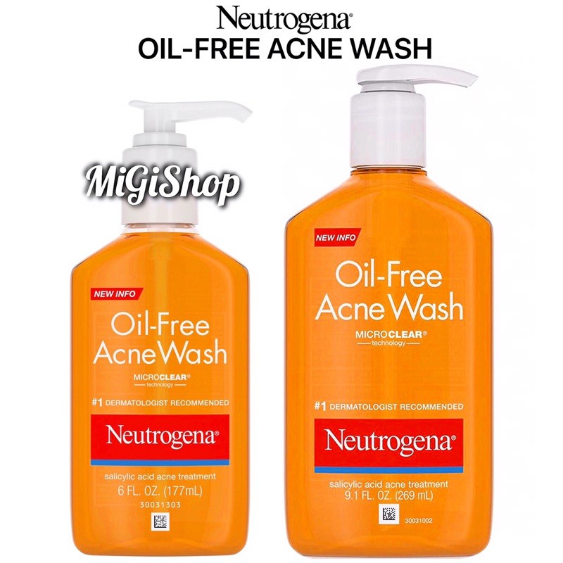 [Hàng Mỹ] Sữa Rửa Mặt Neutrogena Oil Free Acne Wash