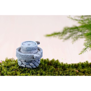 Cối xay đá cổ xưa phụ kiện tiểu cảnh terrium