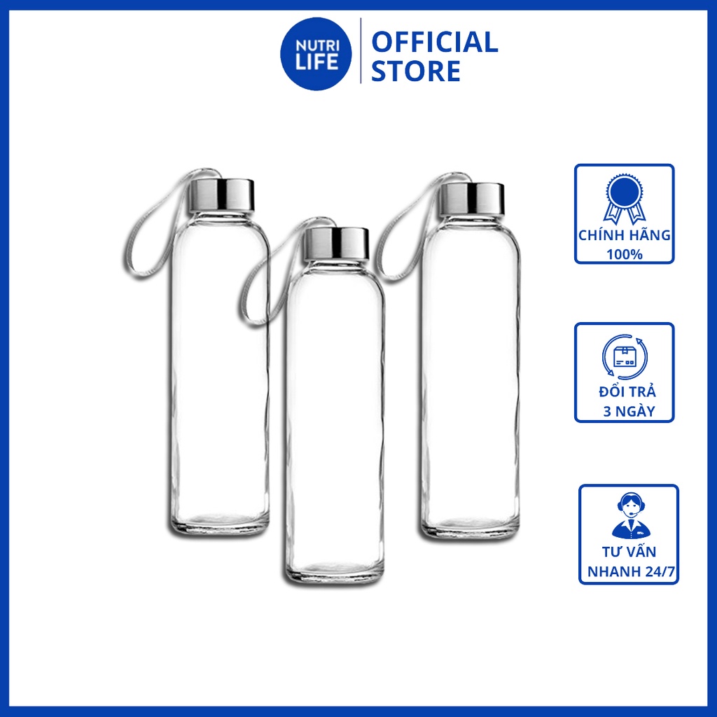 Chai Thuỷ Tinh Nano Slim Detox Hogi dùng đựng nước uống, nước detox Dung Tích 200ml