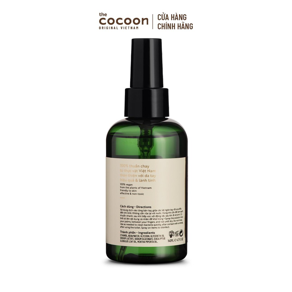 Nước rửa tay khô khuynh diệp và bạc hà Cocoon 140ml | BigBuy360 - bigbuy360.vn