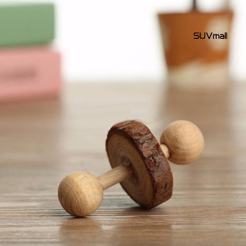 Đồ chơi nhai gặm bằng gỗ tự nhiên có chuông tùy chọn kiểu dáng dành cho thú cưng/ thỏ/ chuột hamster