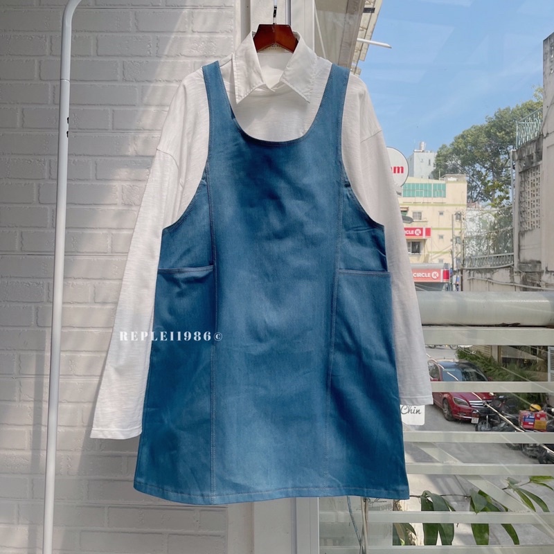 [ẢNH THẬT ĐỘC QUYỀN REPLEI1986] Yếm jeans suông cute