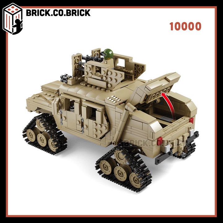 Đồ Chơi Mô Hình Lắp Ráp Xe Tăng Chủ Lực Biến Hình Hummer MBT Quân Đội Army 10000