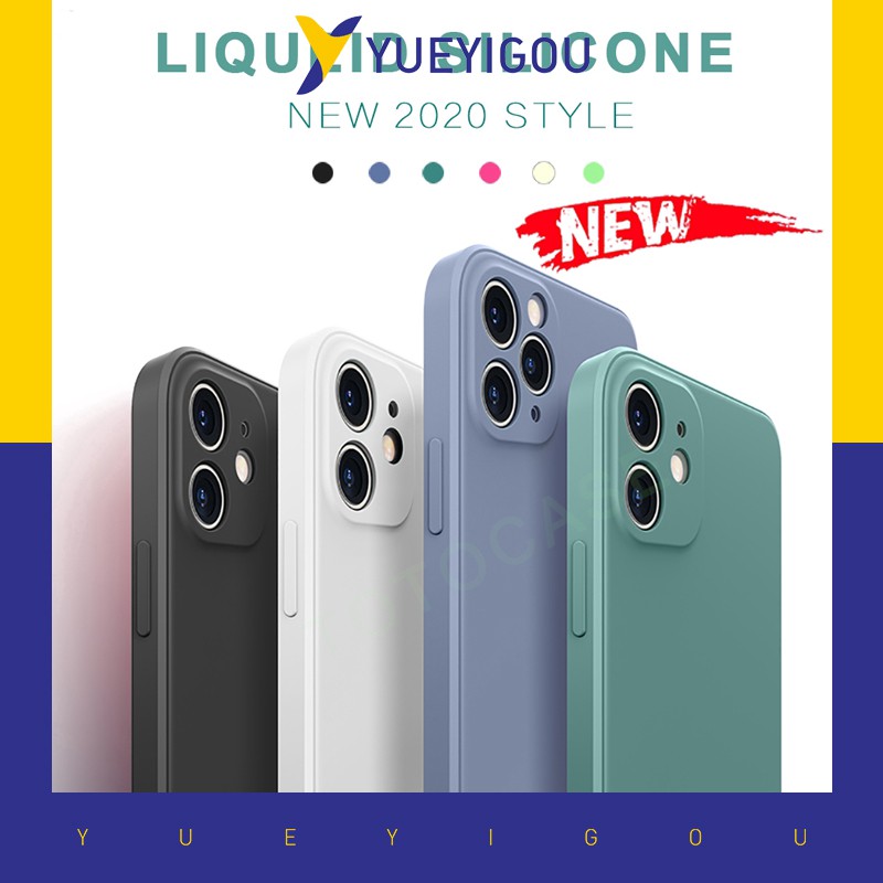 Ốp điện thoại silicon mềm màu trơn bảo vệ toàn diện camera cho iPhone 11 Pro Max X XS XR 6 7 8 6S Plus 7P 8P Plus