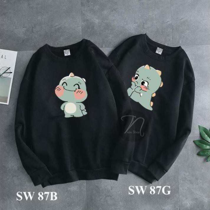 - 🔥Áo sweater Đôi Đẹp🔥Mẫu Áo dài tay in hình khủng long ngộ nghĩnh siêu cute - Giá 1 áo / giá tốt nhất
