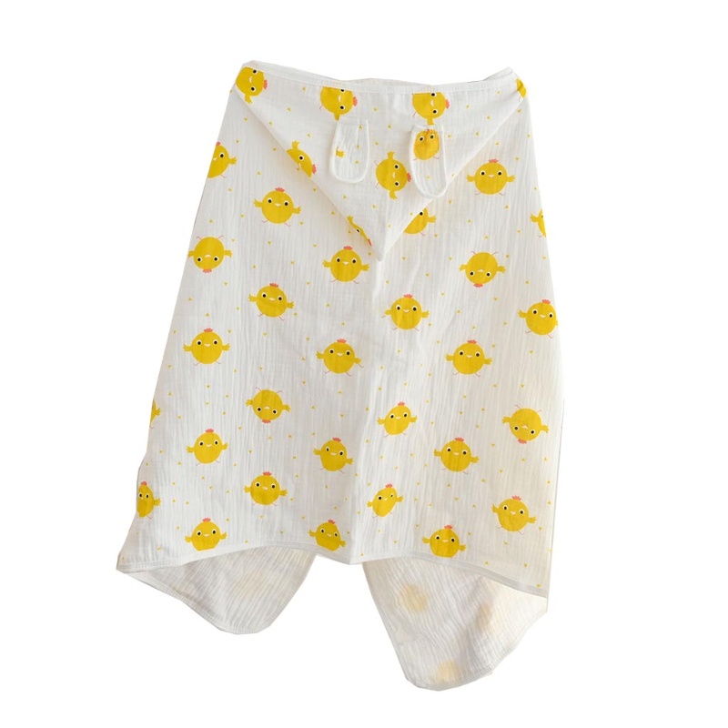 Khăn Choàng Tắm Cotton Mềm Mại In Họa Tiết Hoạt Hình Có Mũ Trùm Cho Bé Sơ Sinh