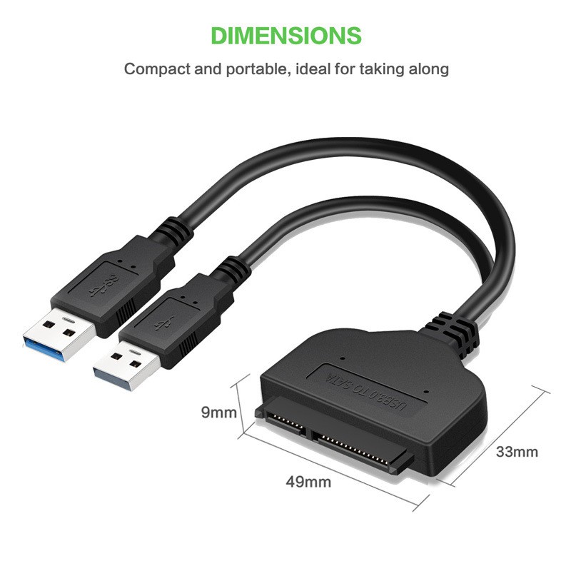 Cáp USB 3.0+ us 2.0 ra SATA dành cho ổ cứng laptop 2.5inch