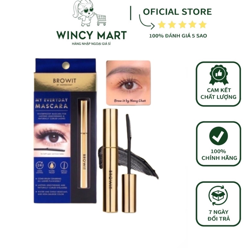 Mascara Browit Nongchat Thái Lan Làm Dày Dài Cong Mi Chuyên Dụng Cho Makeup