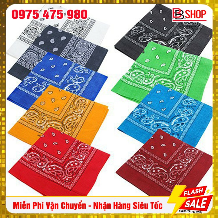 Khăn Turban Bandana Vuông Họa Tiết Độc Đáo Quàng Cổ Dành Cho Nam Nữ Size 55x55cm