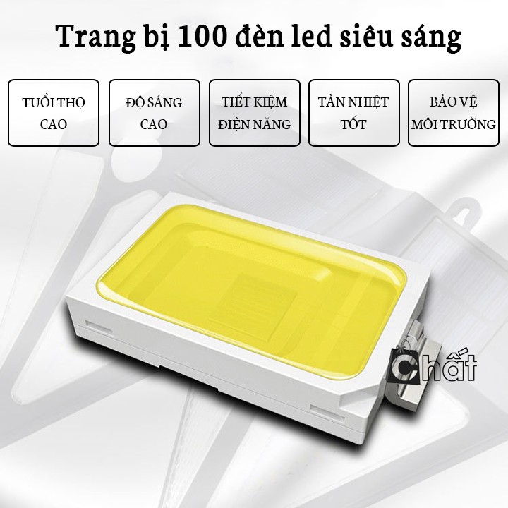 Đèn cảm biến năng lượng mặt trời 3 chế độ 100 LED