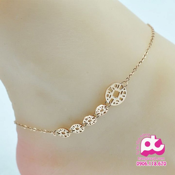 Lắc chân titan nữ cao cấp bảo hành không đen - SY_LC_58