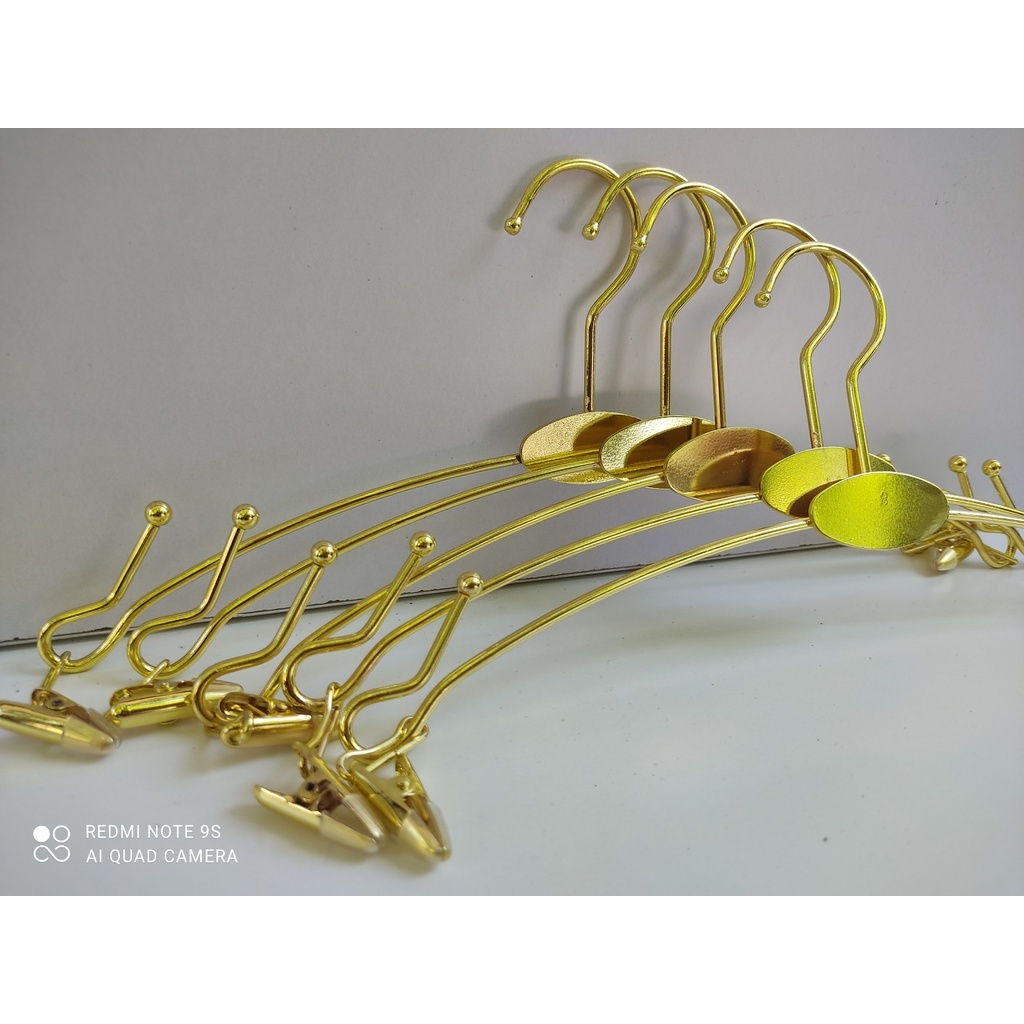 Móc treo quần áo,kẹp đồ lót,bikini bằng kim loại mạ vàng sang trọng cho shop thời trang,cửa hàng