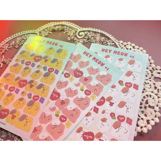 Sticker decal mèo béo Hey Meow _ #hana.land