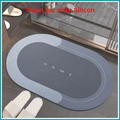 [SIÊU KHUYẾN MÃI}Thảm lau chân cao cấp silicon HOME  siêu thấm nước,Thảm chùi chân nhà tắm chống trượt cao cấp (60x40cm)