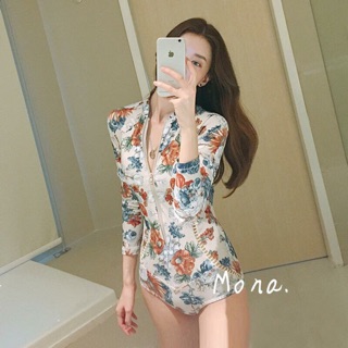 Bộ bơi monokini dài tay hoa tây