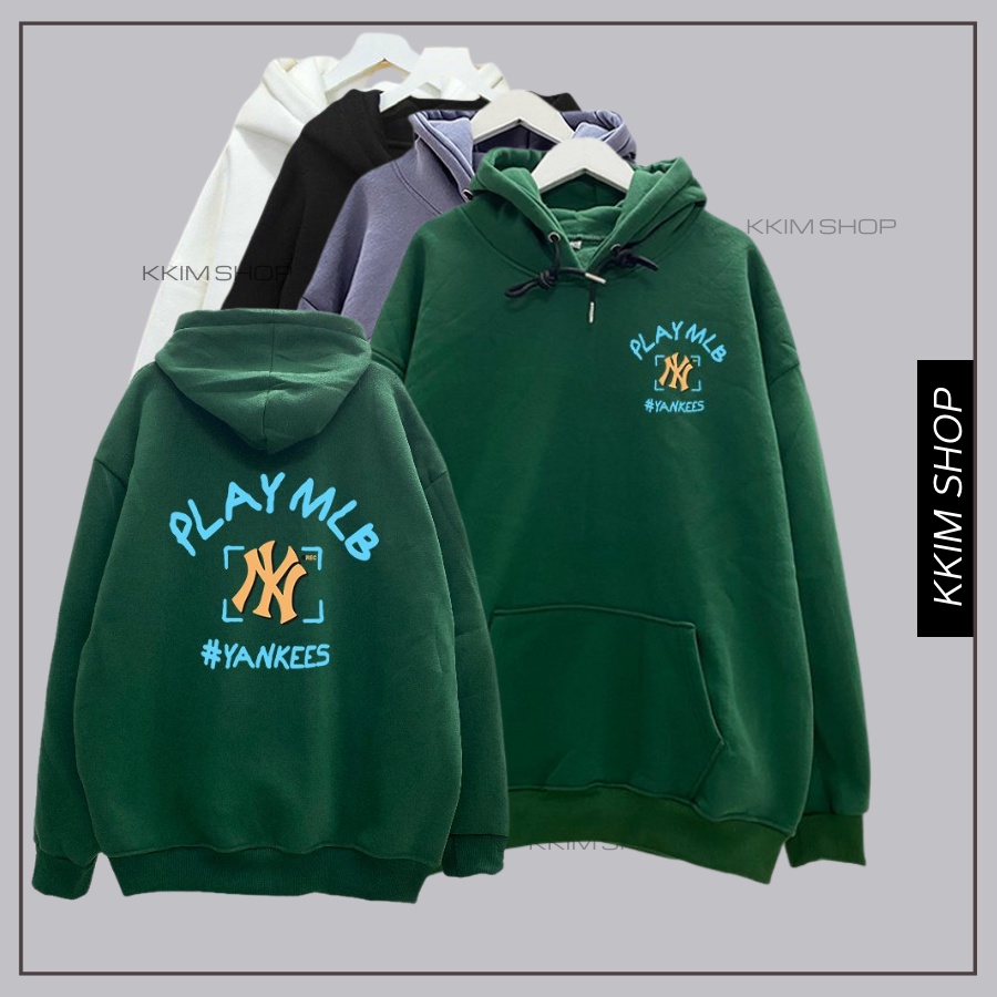 Áo Nỉ HOODIE NY MLP, Áo hoodies XANH LÁ unisex nam nữ form rộng oversize chất liệu Nỉ bông cao cấp KKIM SHOP