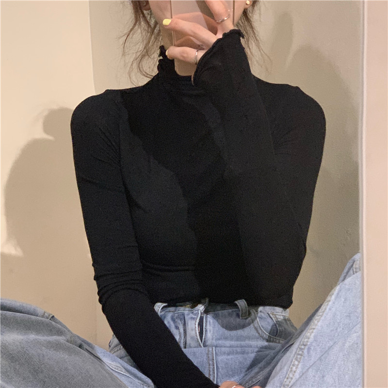 NRVP Áo thun dài tay phong cách thu đông 2020 thanh lịch cho nữ