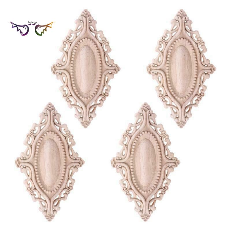 Bộ 4 miếng gỗ chạm khắc hình oval
