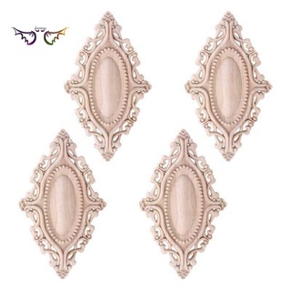Bộ 4 miếng gỗ chạm khắc hình oval
