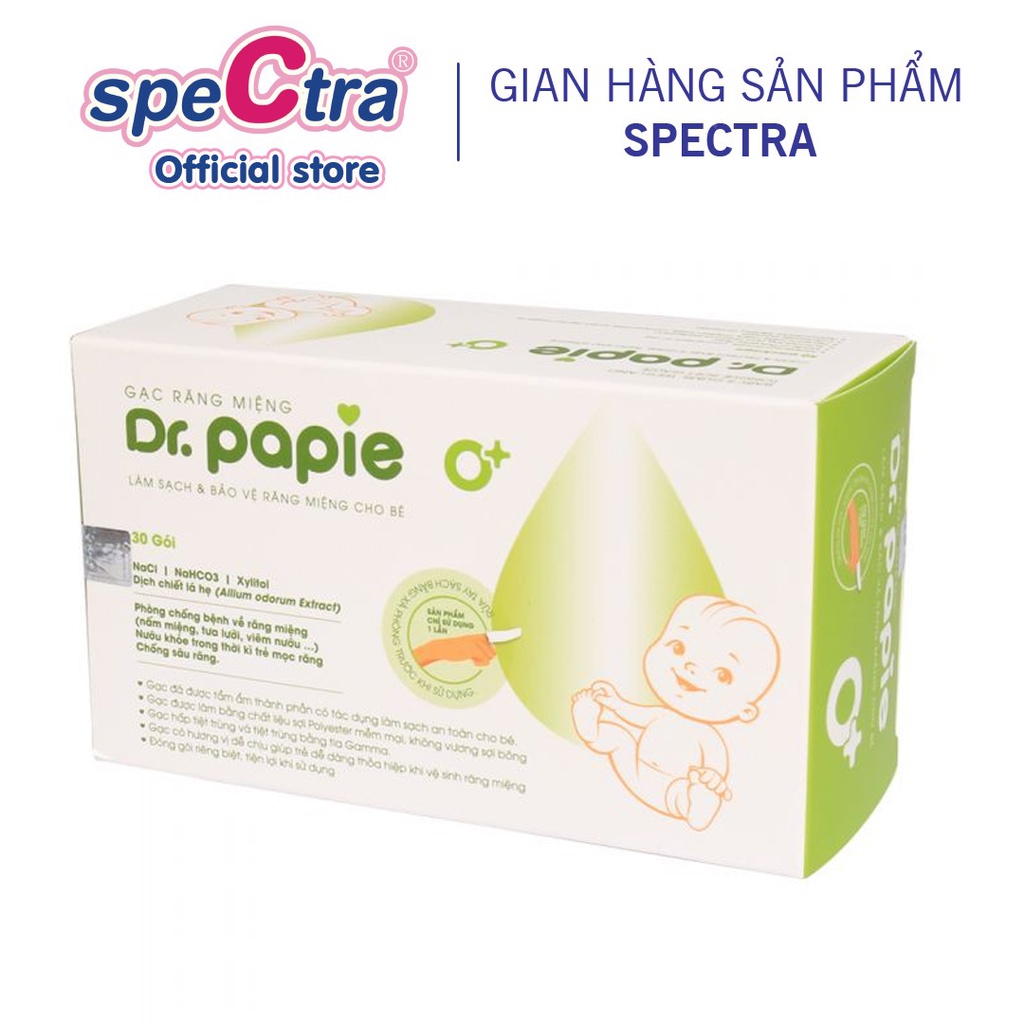 (Hàng tặng không bán) Gạc răng miệng Dr. Papie - Quà tặng Spectra