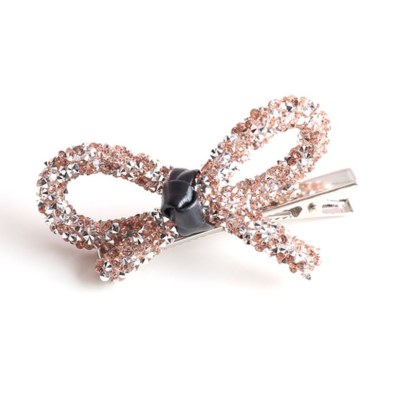 Kẹp Tóc Hình Nơ Rỗng Đính Đá Lấp Lánh Phong Cách Vintage