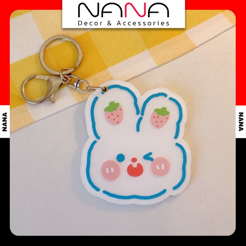 Móc Khóa Kèm Gương Kiểu Dáng Siêu Kute