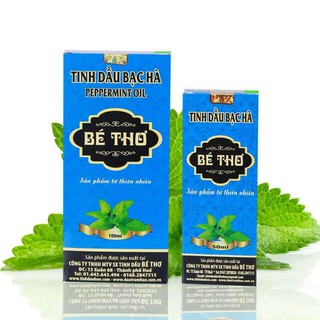 Bộ 2 chai tinh dầu bạc hà 100% nguyên chất hiệu bé thơ huế loại 50ml