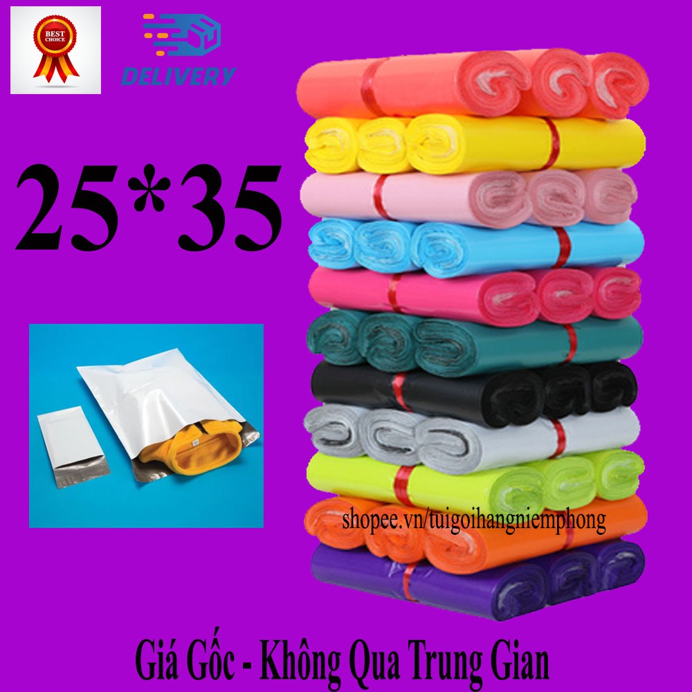 (Sỉ 25x35 cm) Túi Gói Hàng Niêm Phong - Rẻ nhất thị trường 100 túi / cuộn