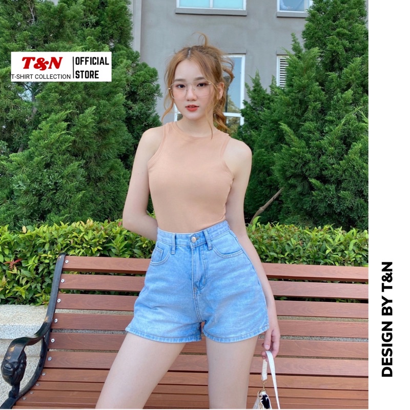Áo ba lỗ sát nách croptop nữ ôm body T&amp;N TSHIRT COLLECTION, chất borip 100% cotton cao cấp, 6 màu trẻ trung A05343