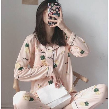 Bộ đồ ngủ tay dài thời trang dành cho nữ